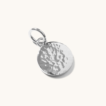 Mini Personalised Hammered Disc Silver